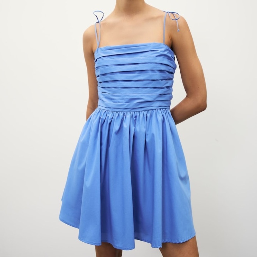Abercrombie & Fitch Blue Tie Shoulder Strap Mini Dress